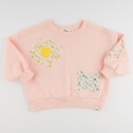 Oh Baby! Oh Baby Pale Pink Flowers & Butterfly Applique Charlie Sweatshirt