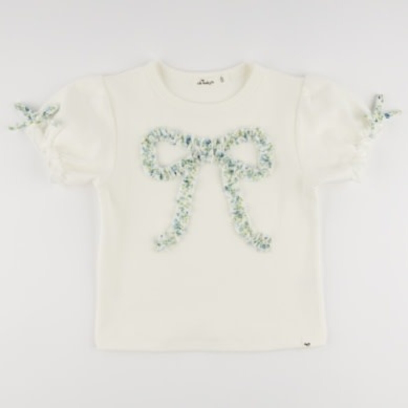 Oh Baby! Oh Baby Oyster Poppy Sprig Ruffle Bow Layla Tee