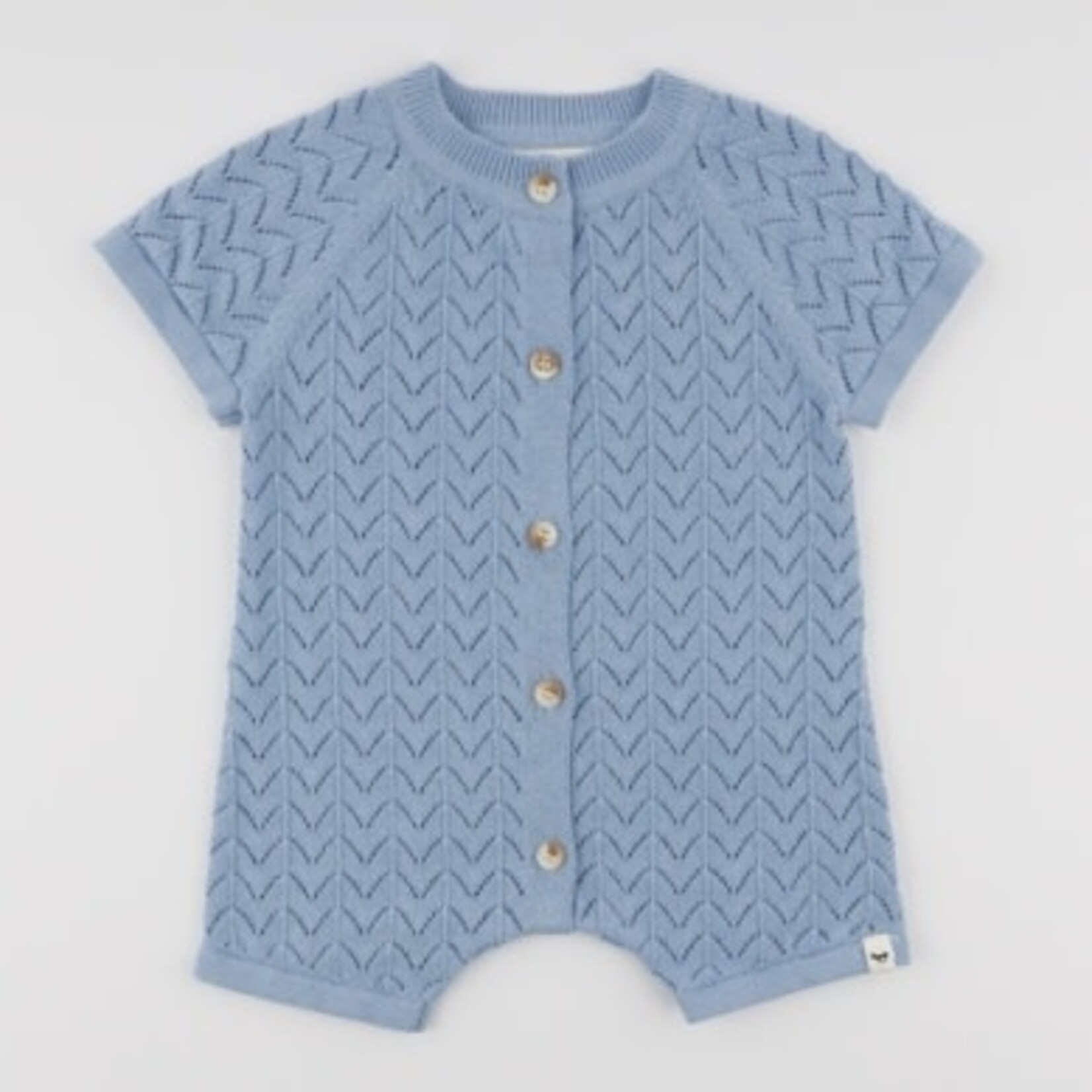 Oh Baby! Oh Baby Chambray Wave Stitch Country Club Romper