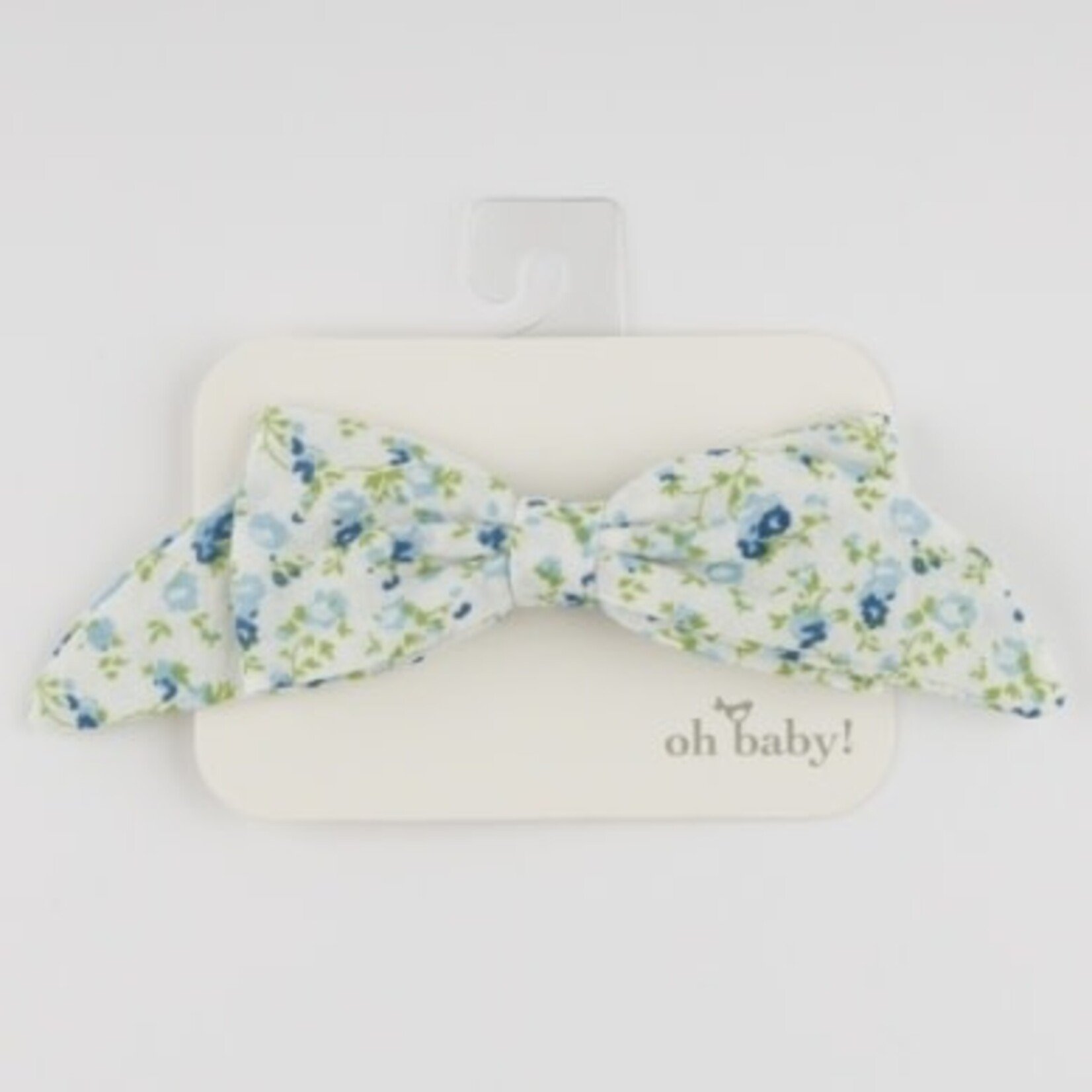 Oh Baby! Oh Baby Sky Blue Poppy Sprig Scarlett Bow On Clip