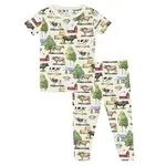 KicKee Pants Kickee Natural Grazing Cows Print Short Sleeve Pajama Set