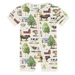 KicKee Pants Kickee Pants Natural Grazing Cows Print Shorty Sleeper with Zipper
