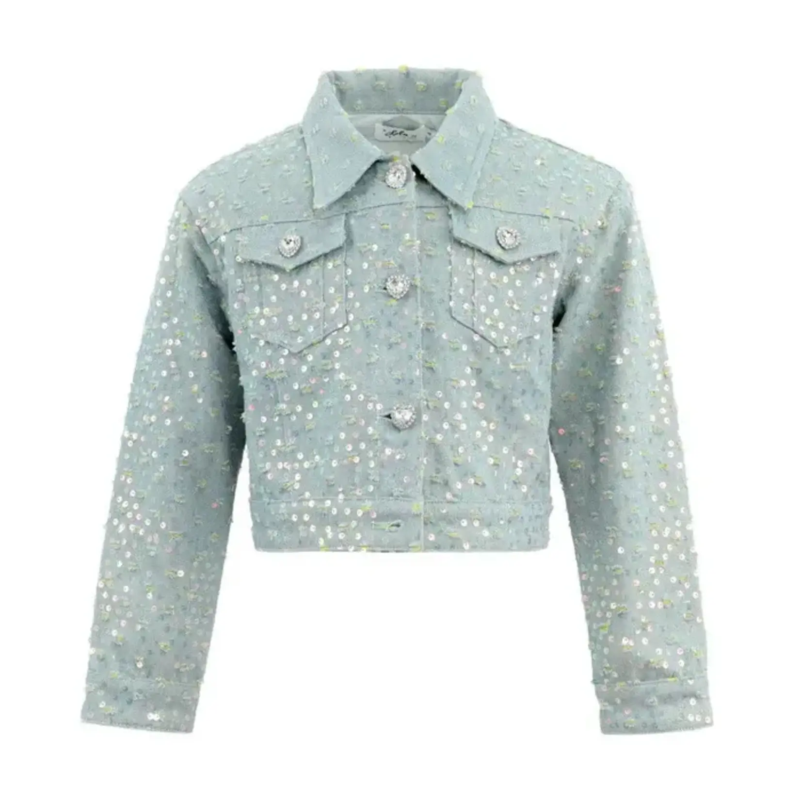 Lola & The Boys Lola & The Boys Confetti Denim Sequin Jacket