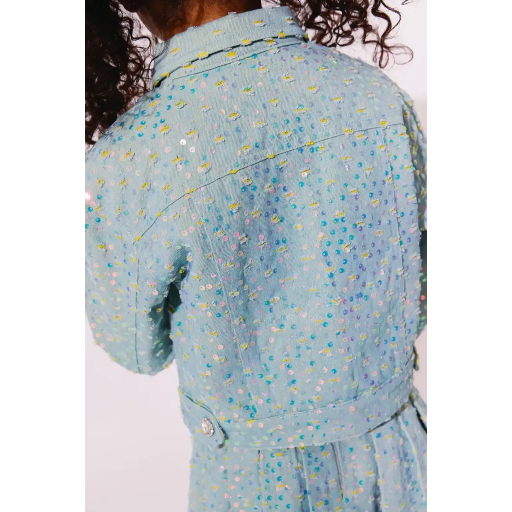 Lola & The Boys Lola & The Boys Confetti Denim Sequin Jacket