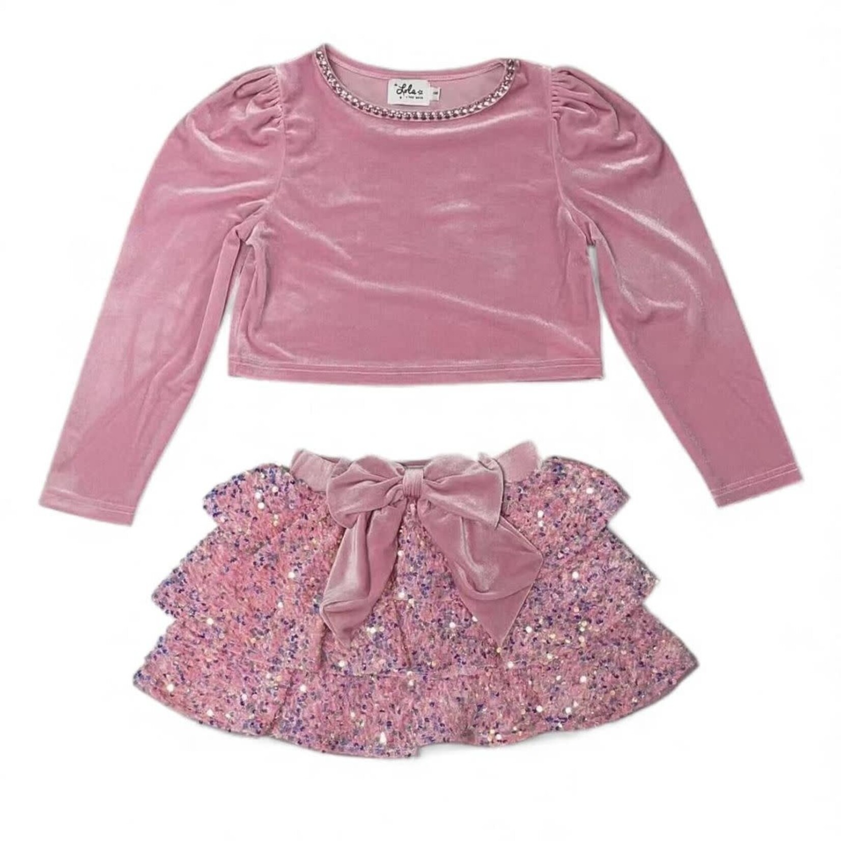 Lola & The Boys Lola & The Boys Pink Stardust Velvet Party Set