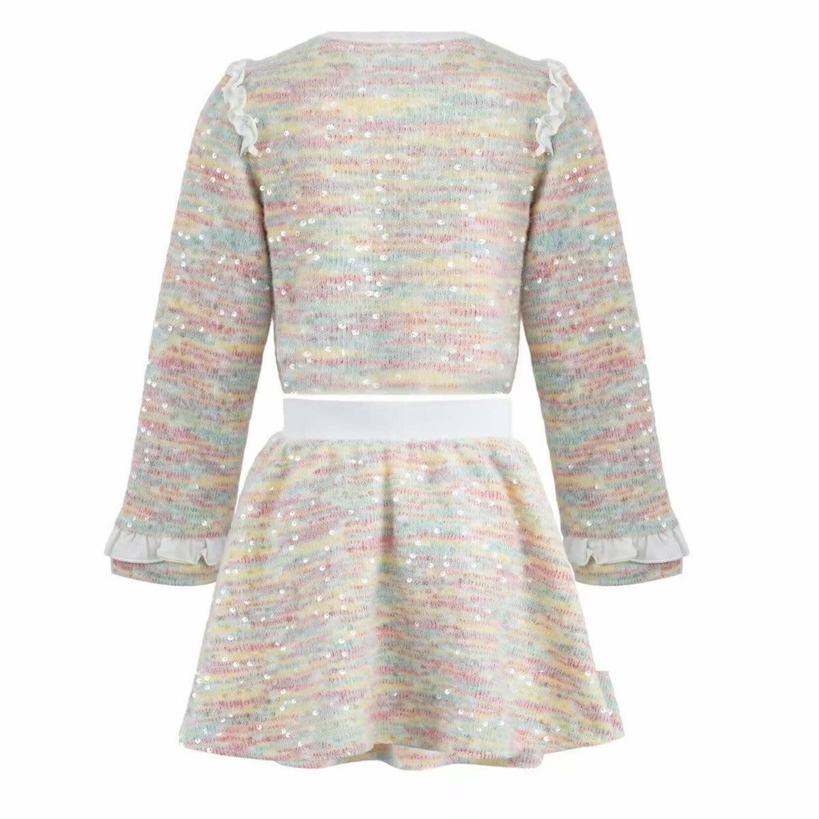 Lola & The Boys Lola & The Boys Rainbow Knit Skirt Set