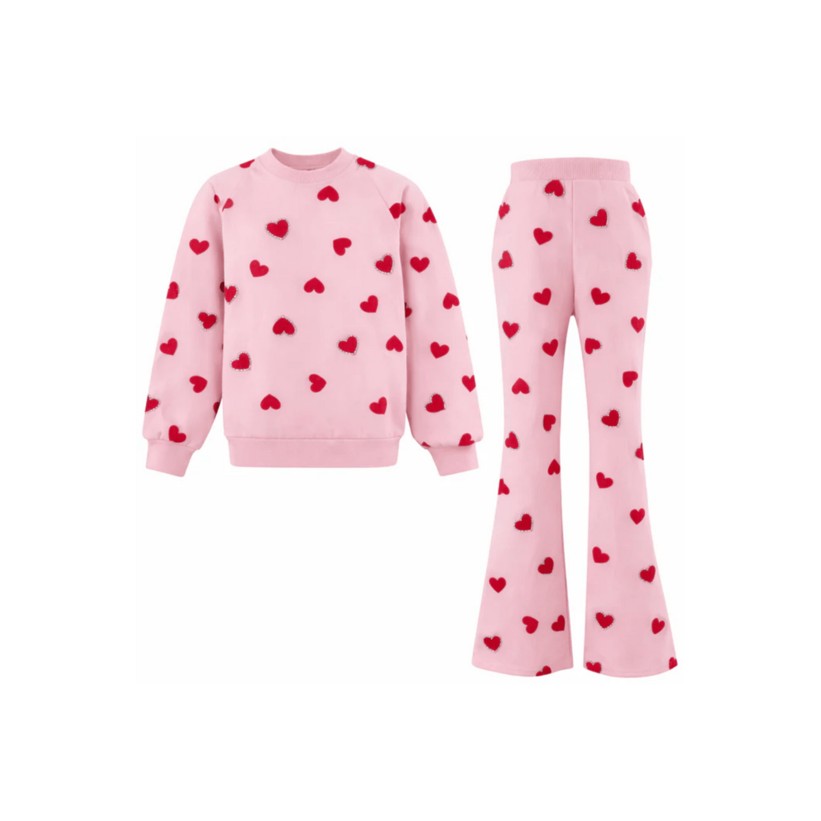 Lola & The Boys Lola & The Boys Pink Sparkle Sweetheart Lounge Set