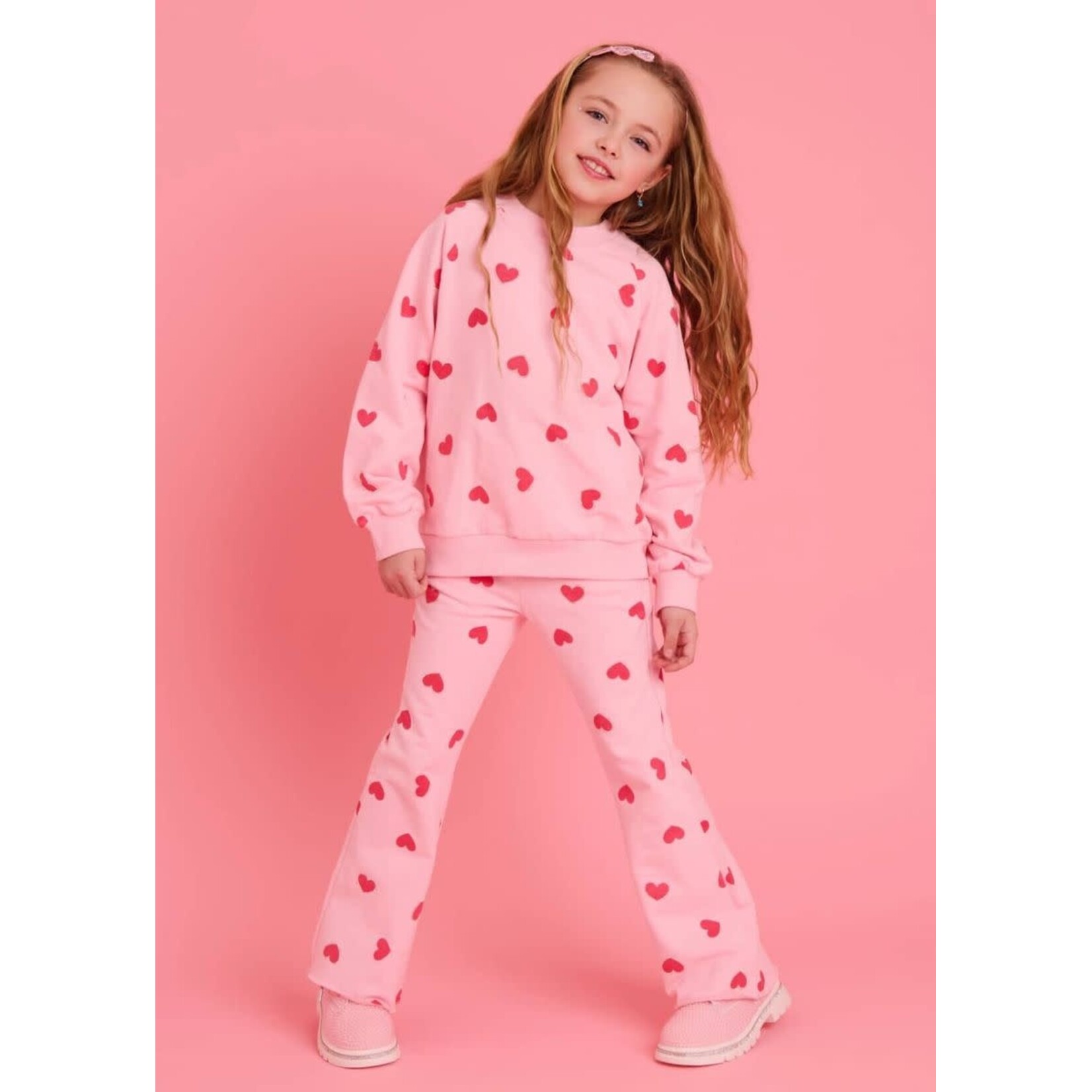 Lola & The Boys Lola & The Boys Pink Sparkle Sweetheart Lounge Set