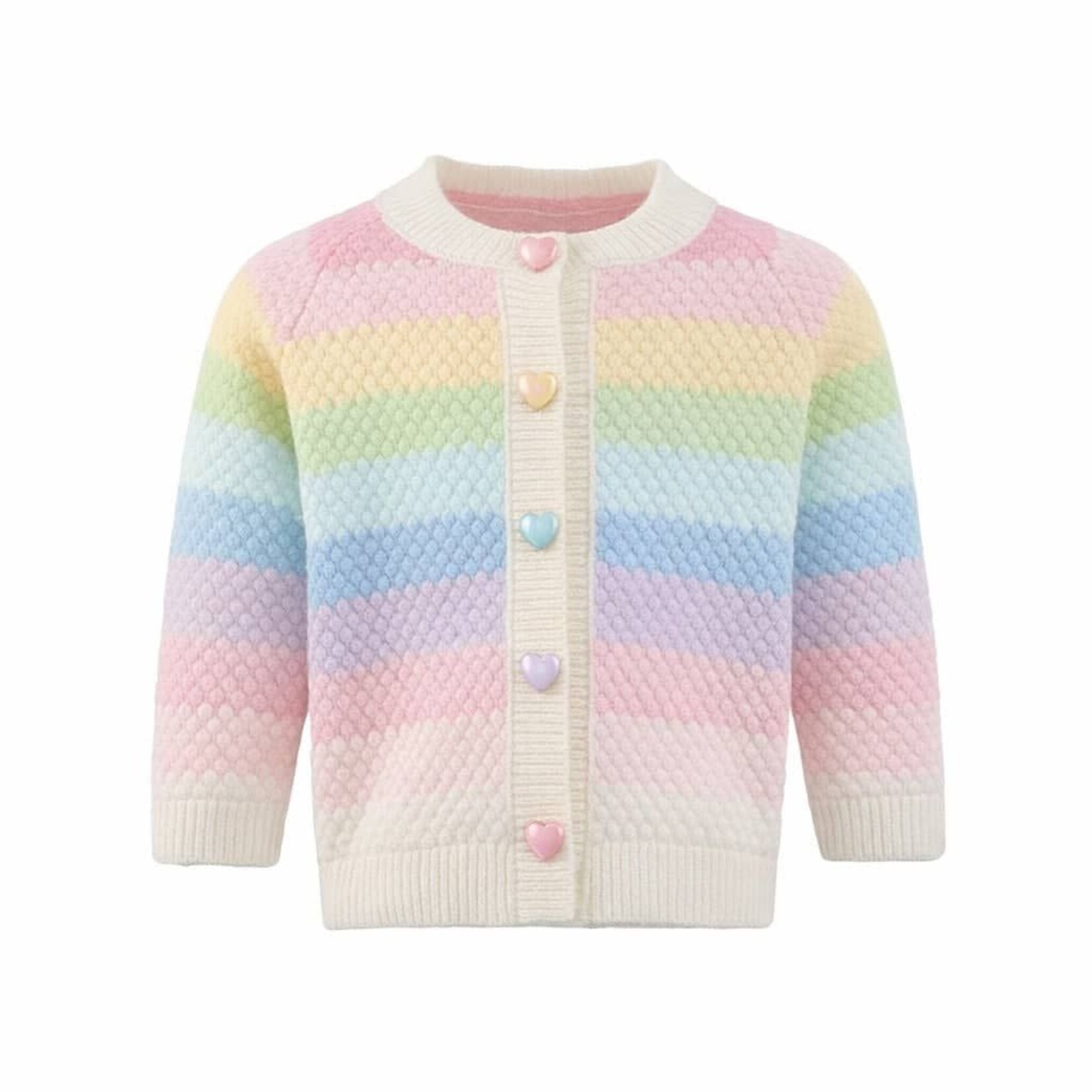Lola & The Boys Lola & The Boys Pastel Rainbow Knit Cardigan
