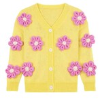 Lola & The Boys Lola & The Boys Sunshine Plush Daisy Cardigan