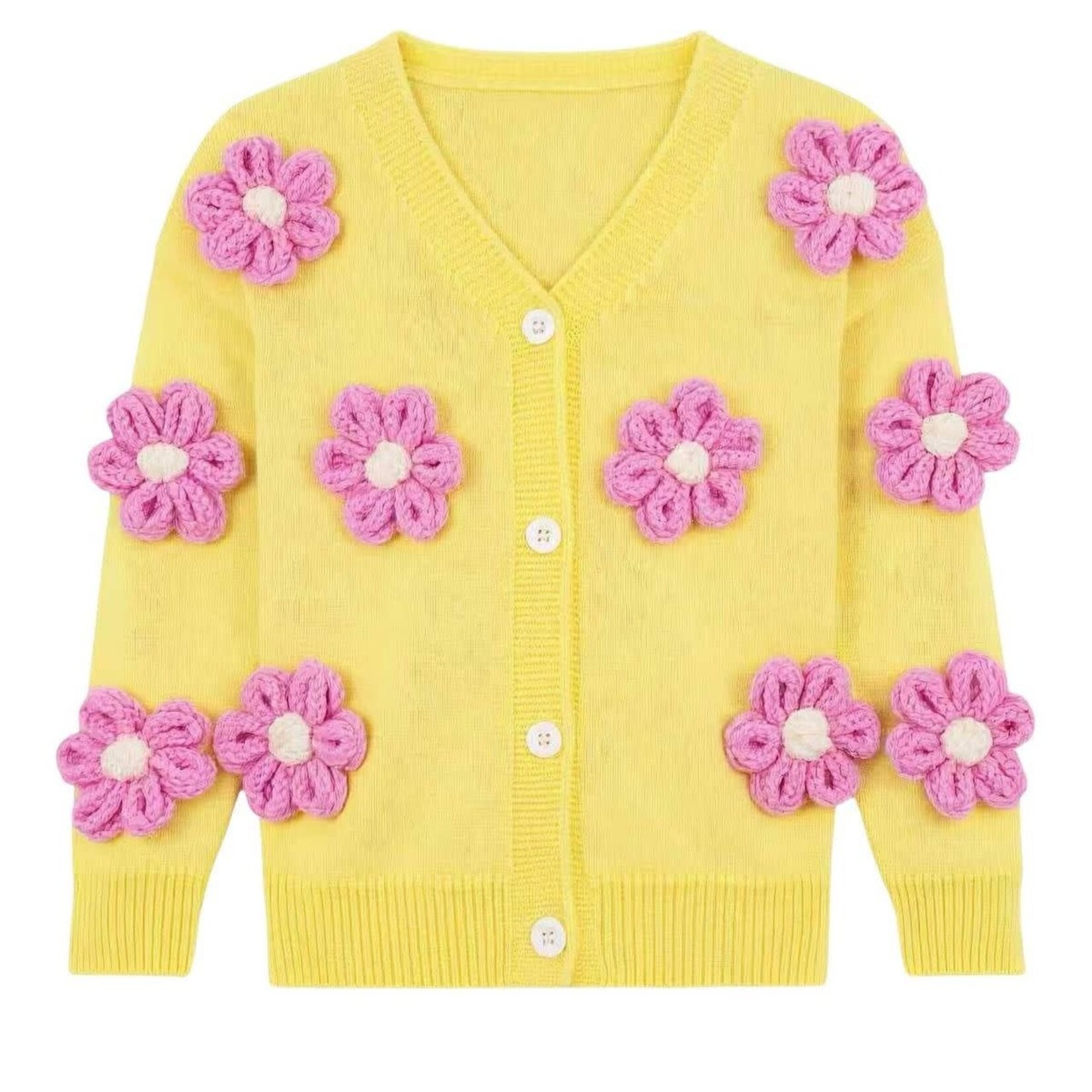Lola & The Boys Lola & The Boys Sunshine Plush Daisy Cardigan