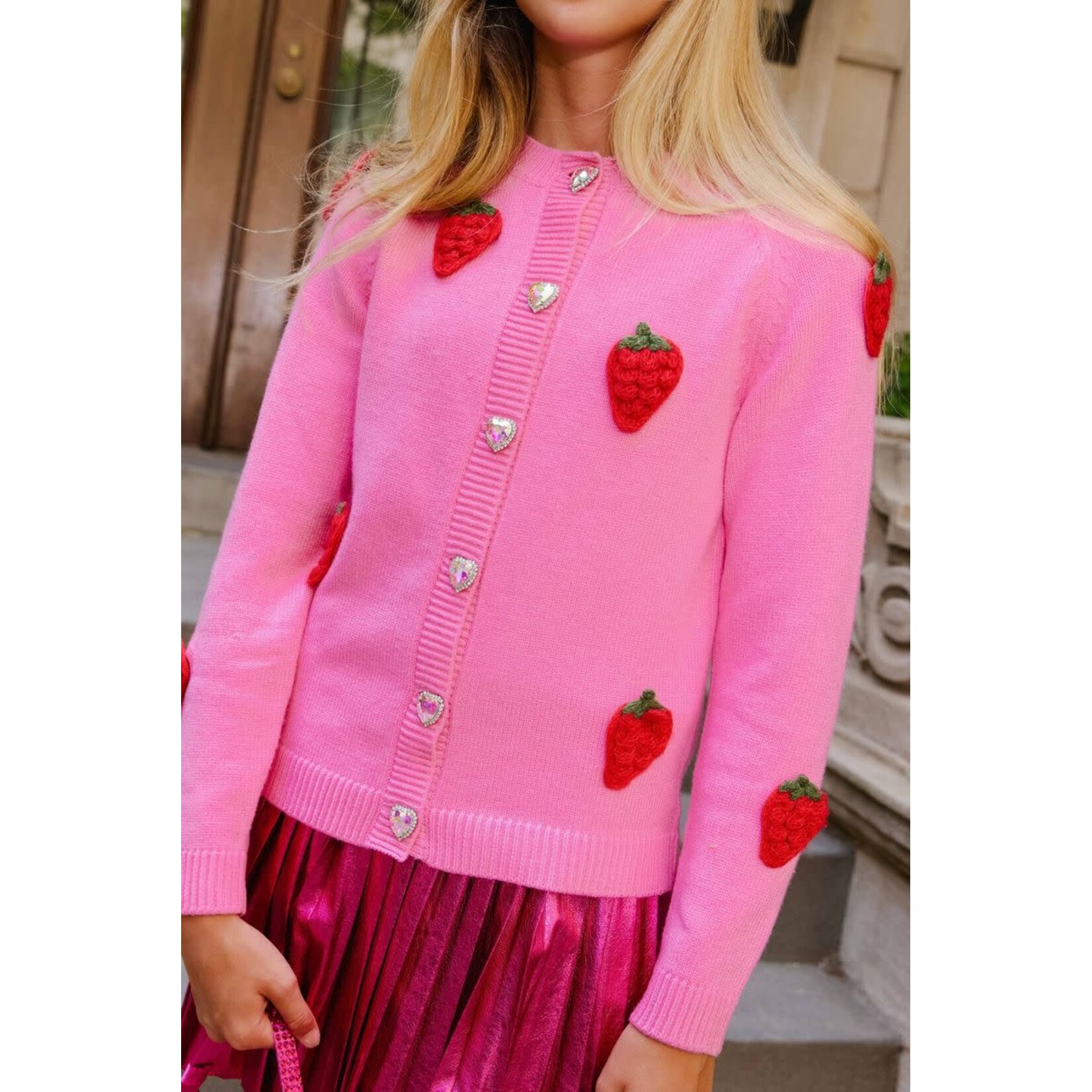 Lola & The Boys Lola & The Boys Sweet Strawberry Cardigan