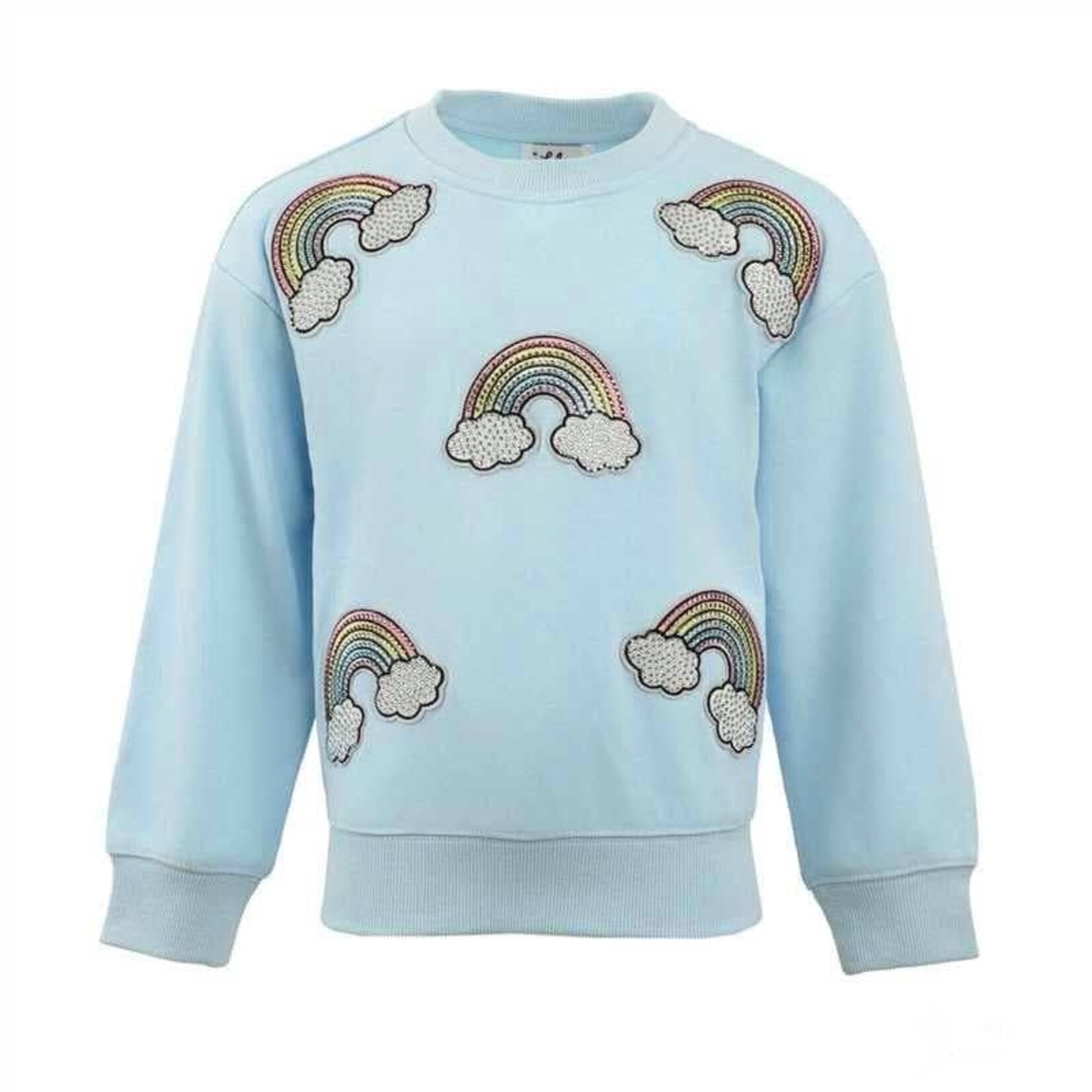 Lola & The Boys Lola & The Boys Sparkle Rainbow Sweatshirt