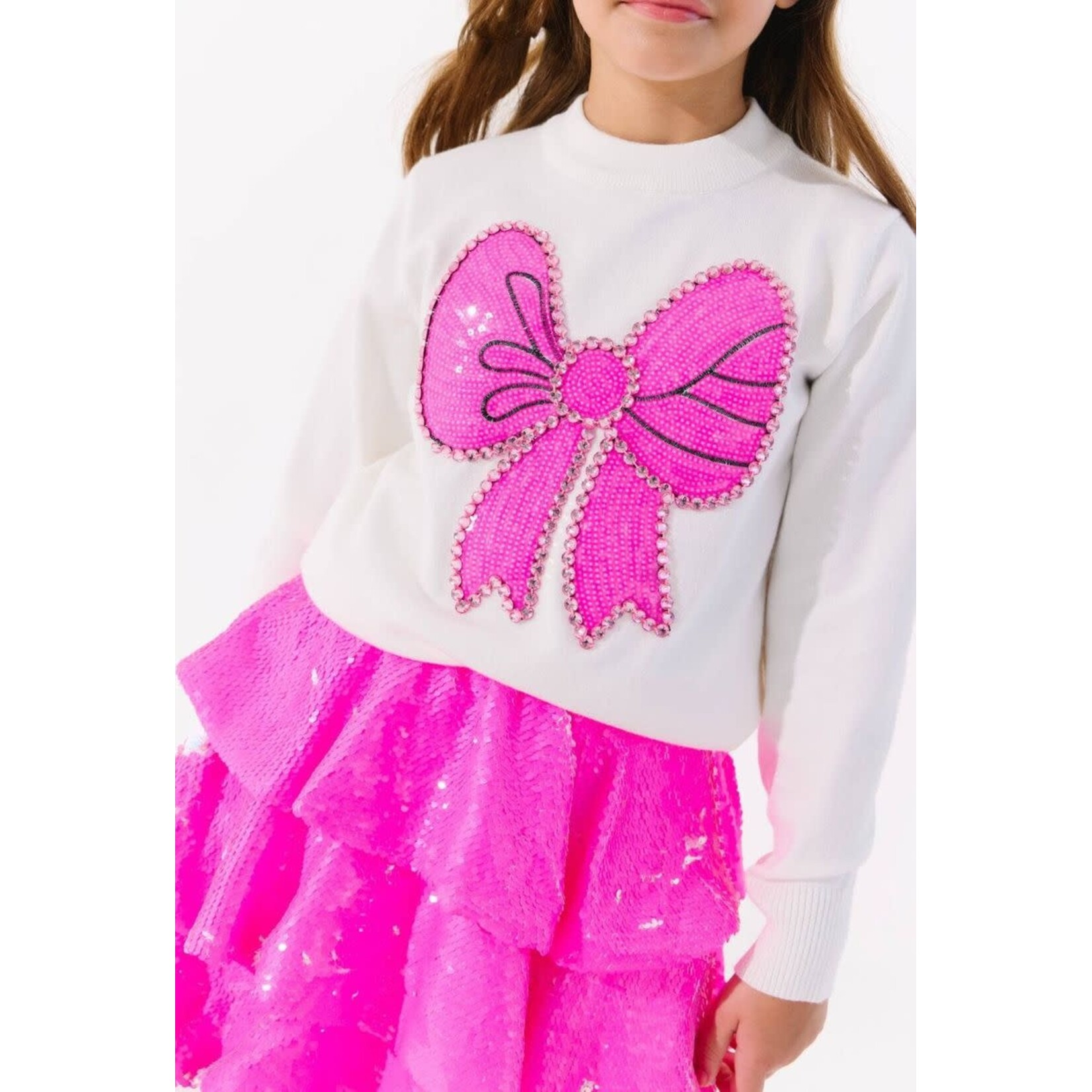 Lola & The Boys Lola & The Boys Pinky Big Bow Sweater