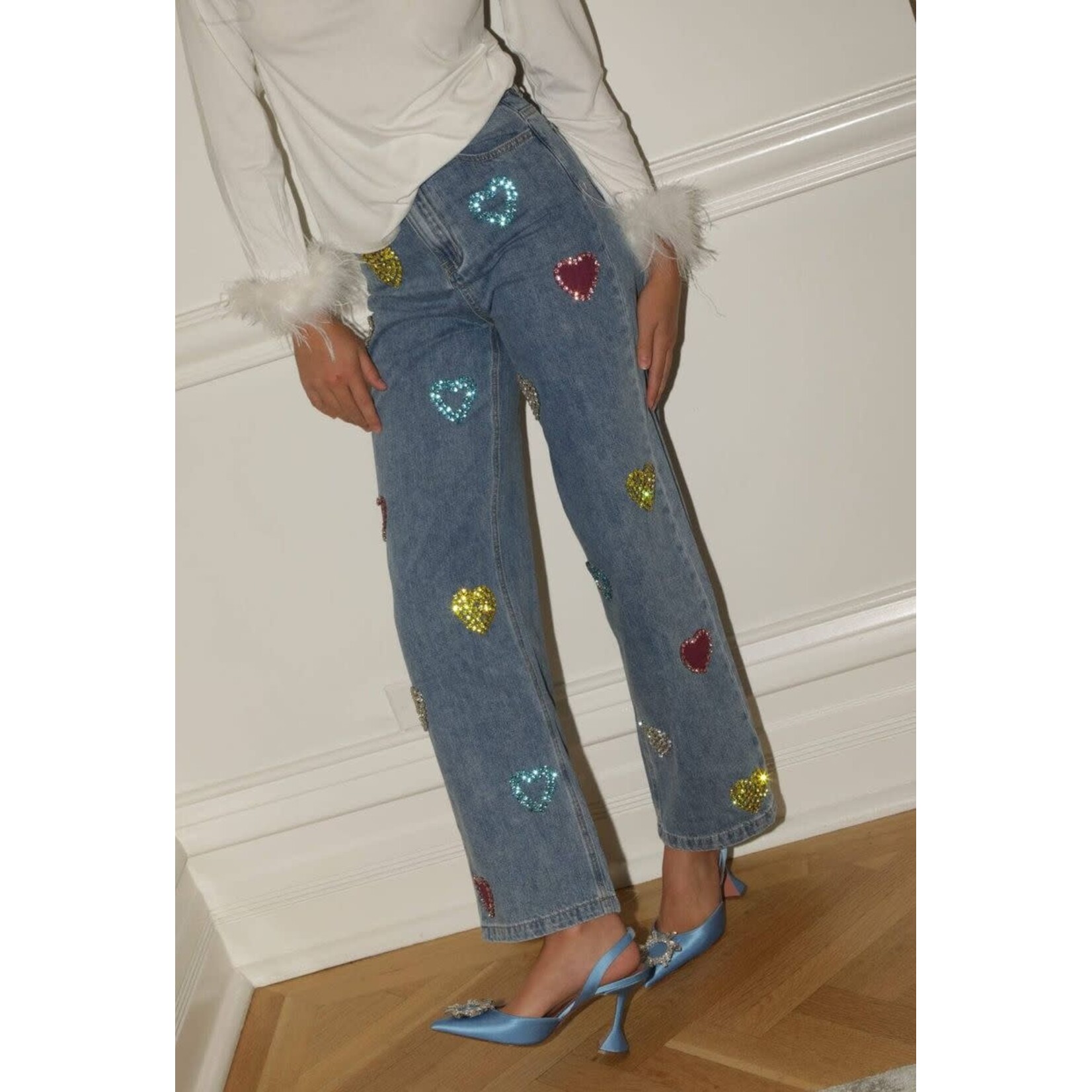 Lola & The Boys Lola & The Boys Gems Rainbow Heart Jeans
