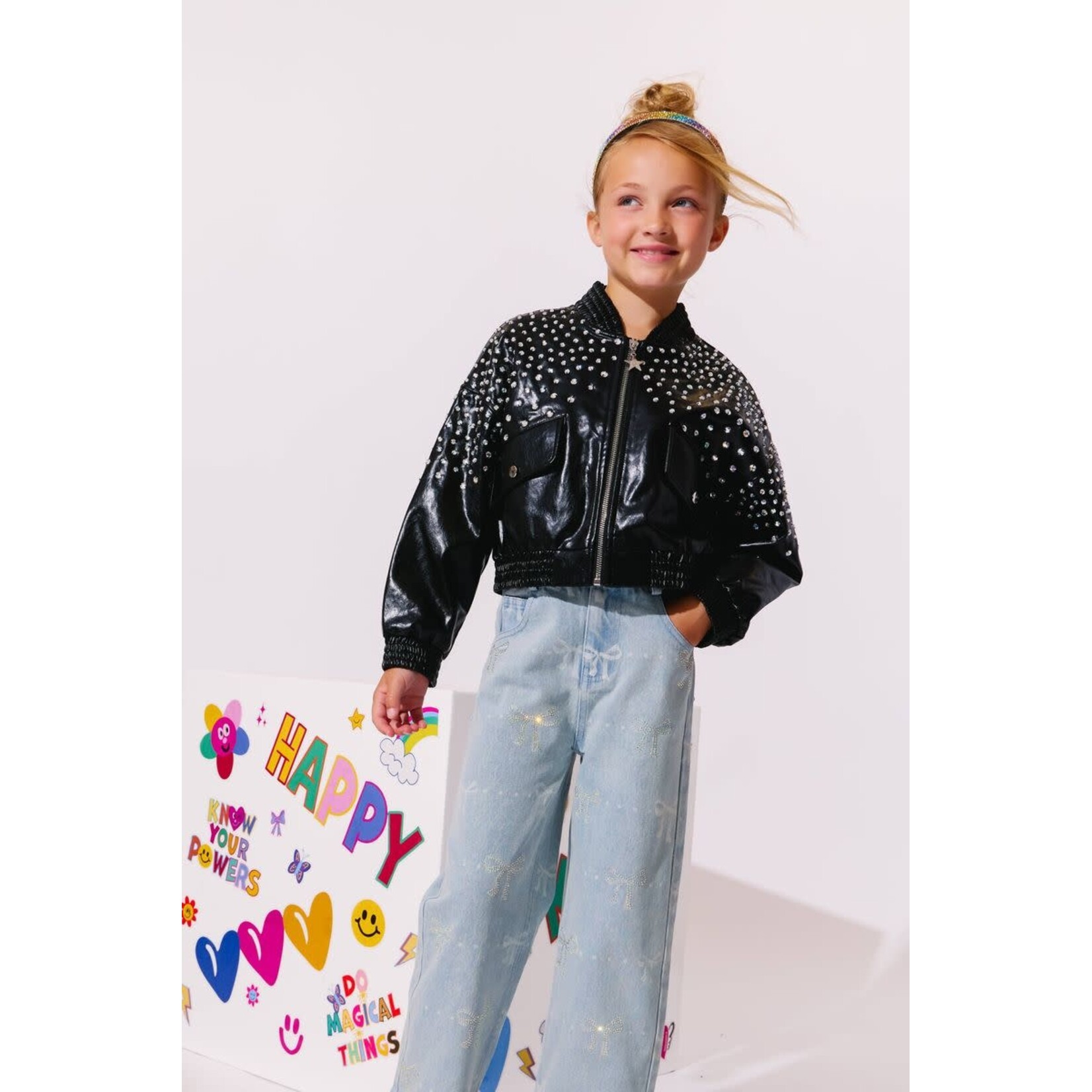Lola & The Boys Lola & The Boys Sparkle Bows Denim Jeans