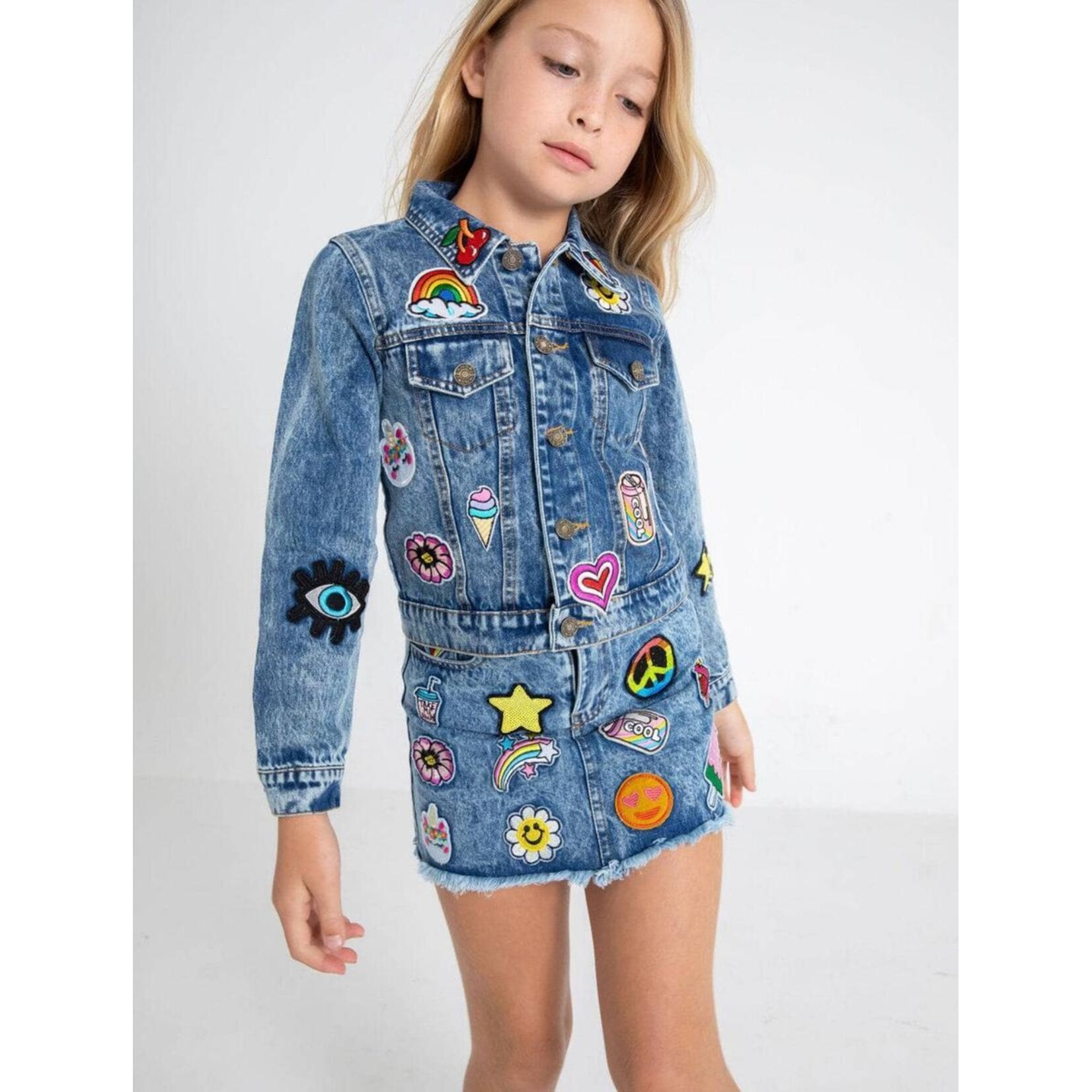 Lola & The Boys Lola & The Boys All About The Patch Crop Denim Jacket