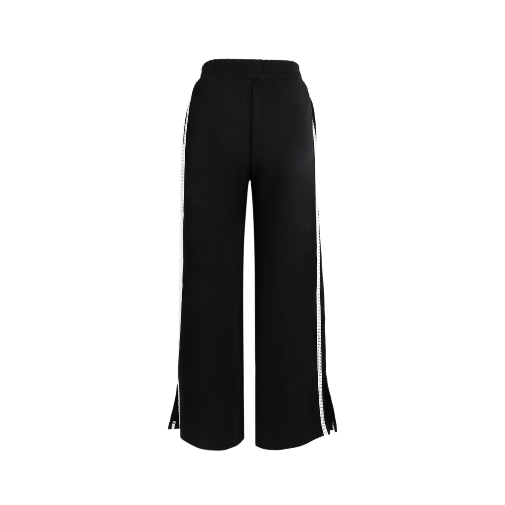 Lola & The Boys Lola & The Boys Black Gem Trim Wide Leg Track Pants