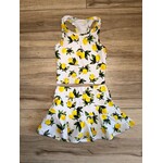 Flowers By Zoe Flowers By Zoe White Big Lemons Poly Top And Skirt Set