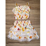 Flowers By Zoe Flowers By Zoe White Fruits Print Top And Skirt Set