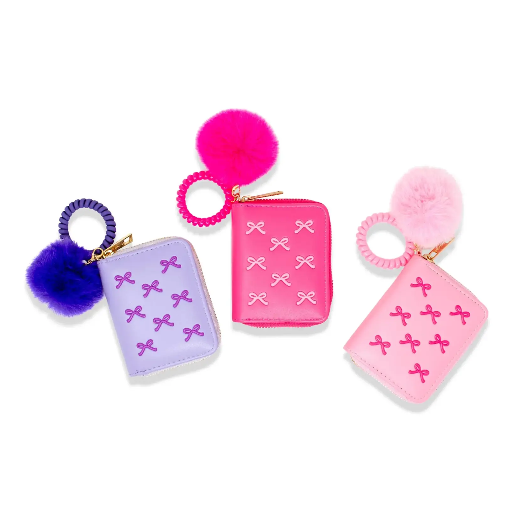 Zomi Gems Zomi Gems 3D Bow Pom Pom Zip Wallet