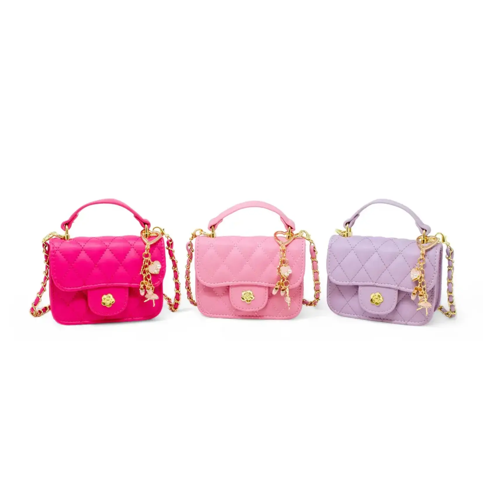 Zomi Gems Zomi Gems Tiny Quilted Ballet Charm Handbag