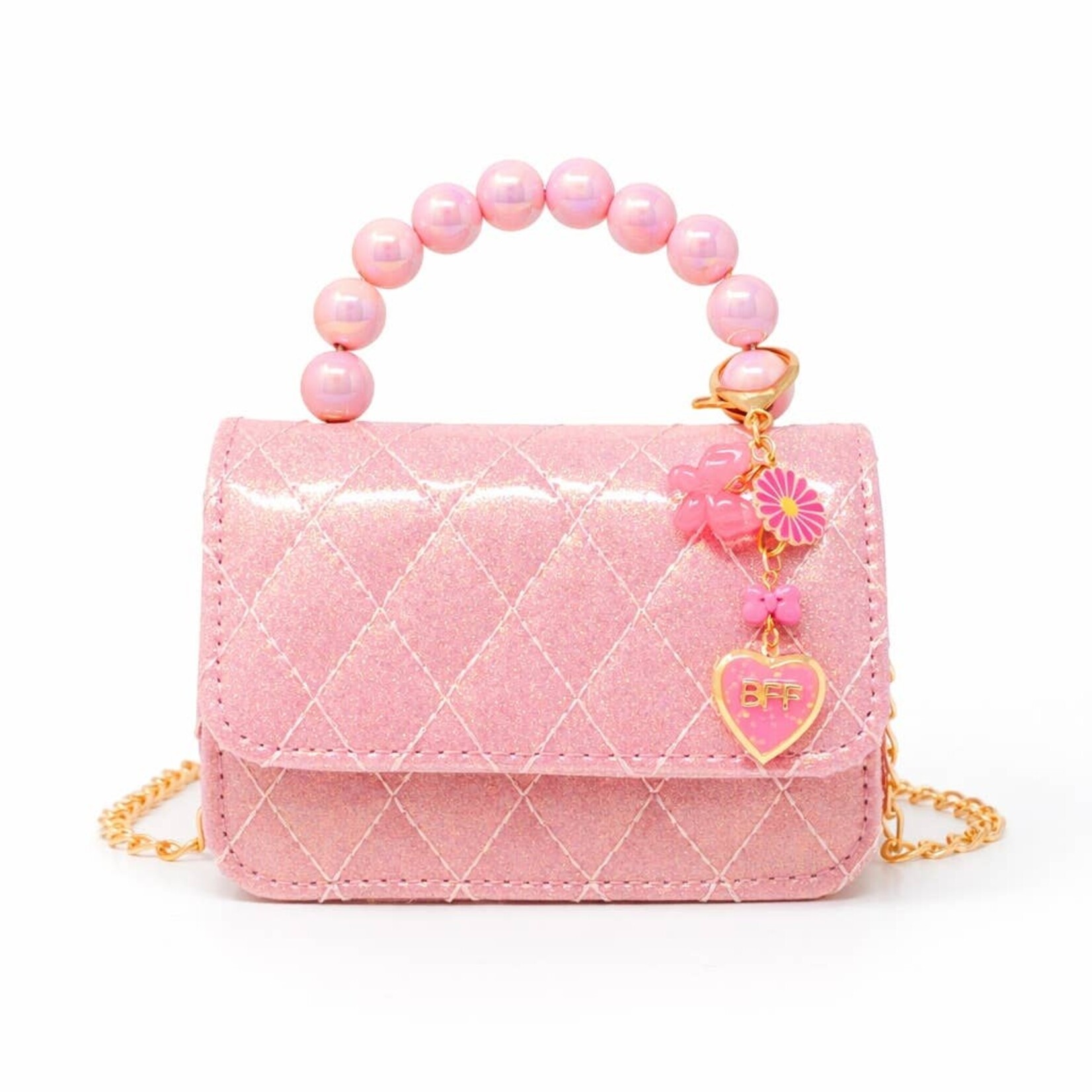 Zomi Gems Zomi Gems Quilted BFF Blossom Pearl Handle Handbag