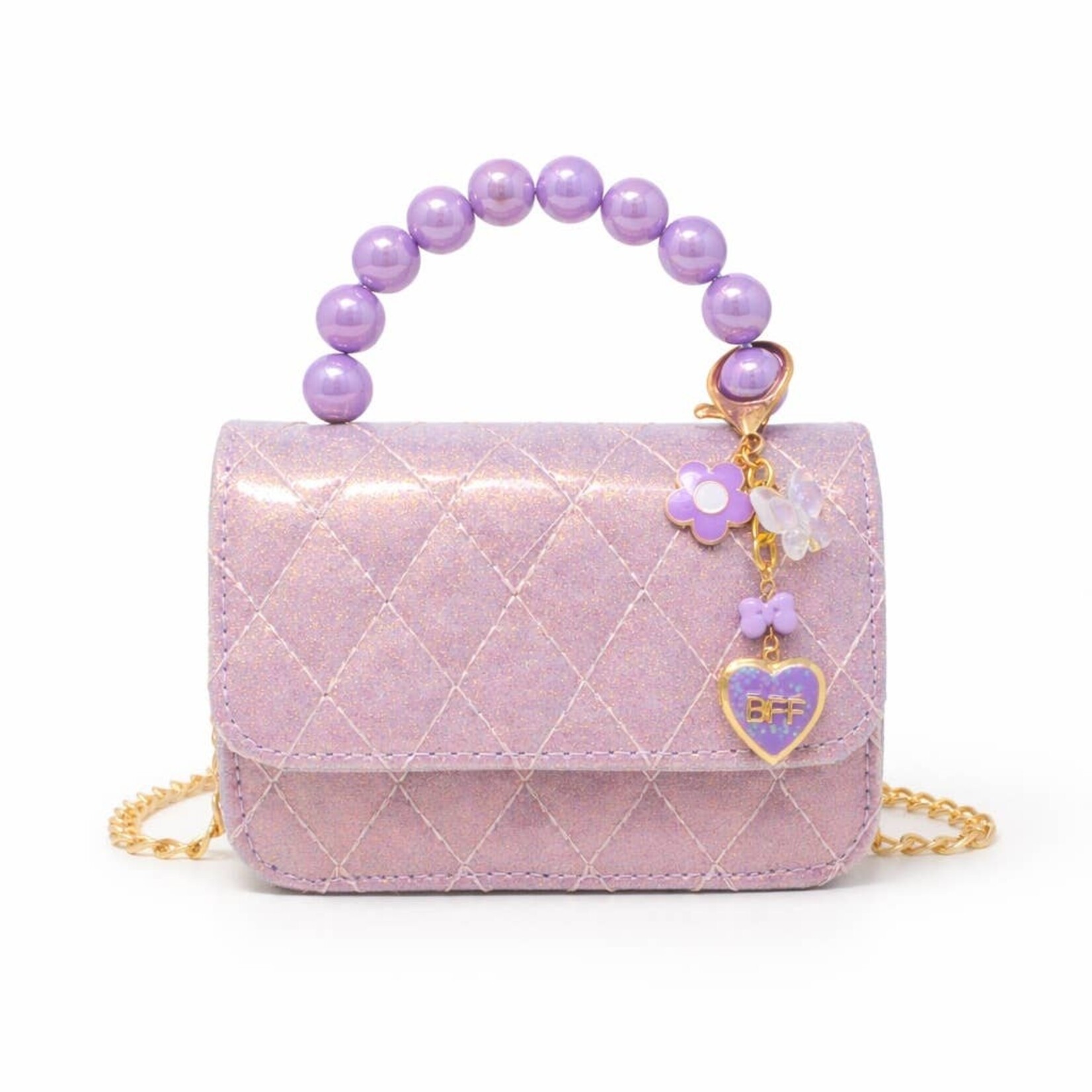 Zomi Gems Zomi Gems Quilted BFF Blossom Pearl Handle Handbag