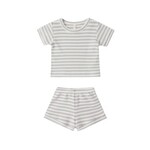 Quincy Mae Quincy Mae Sage Stripe Waffle Shortie Set