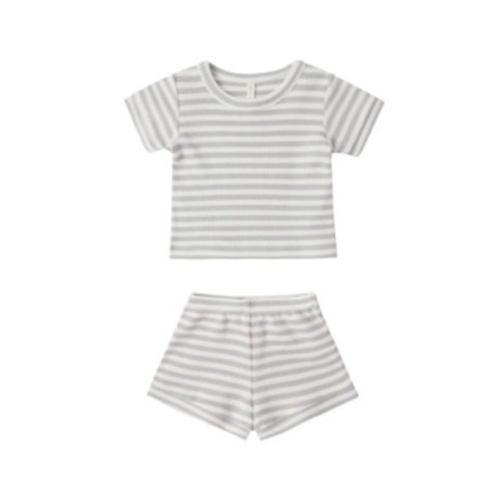 Quincy Mae Quincy Mae Sage Stripe Waffle Shortie Set