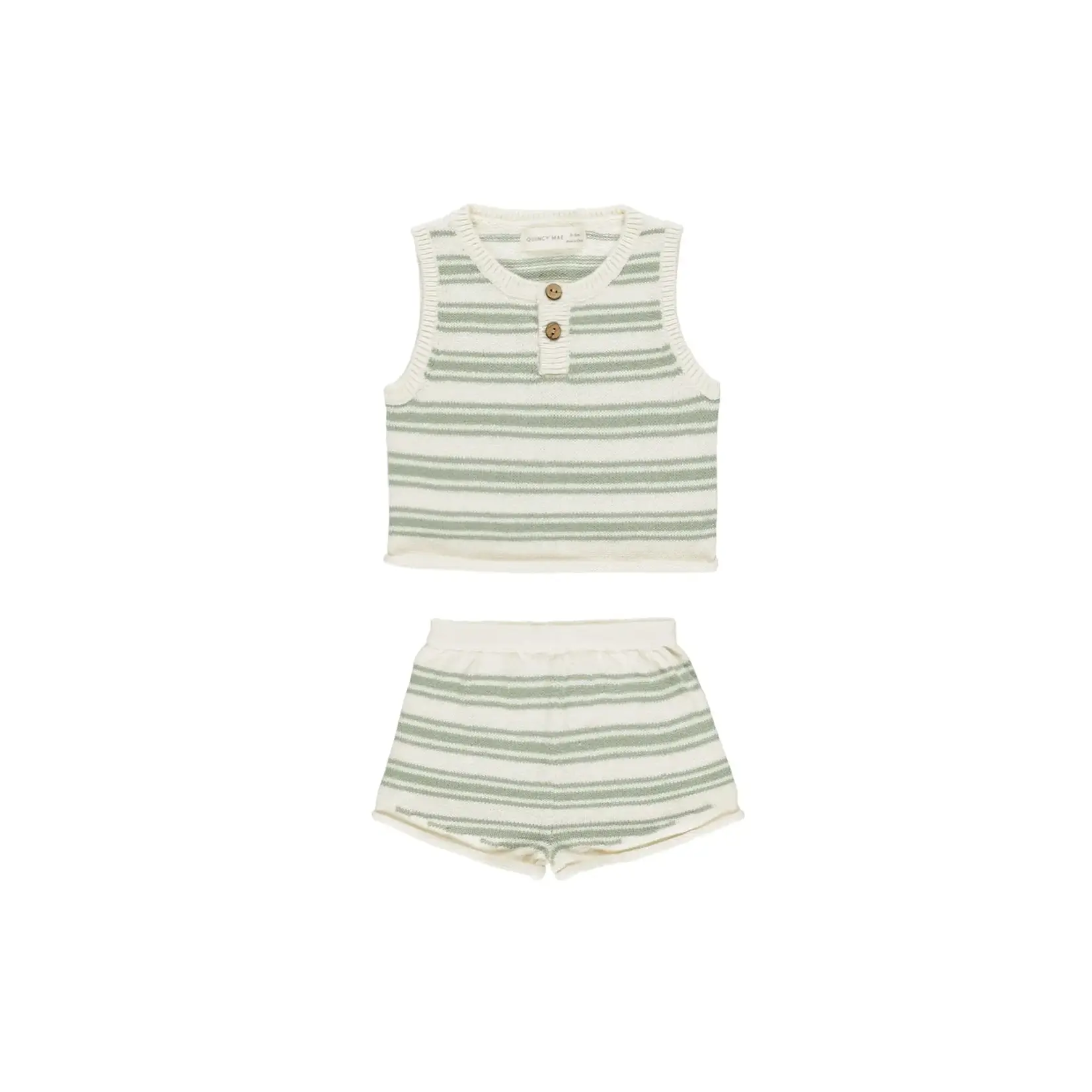 Quincy Mae Quincy Mae Sage Stripe Taylor Knit Set
