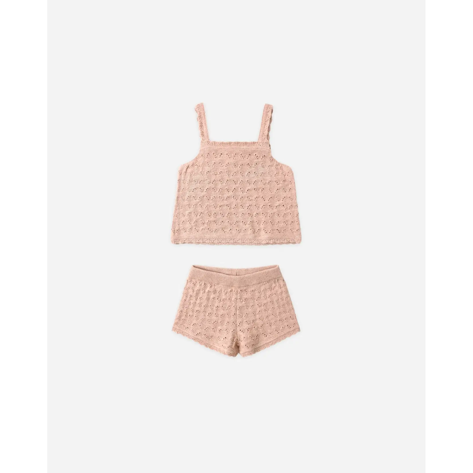 Quincy Mae Quincy Mae Melon Pointelle Knit Tank & Short Set