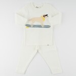 Oh Baby! Oh Baby Cream Surfing Dog Terry Applique 2 Pc Set