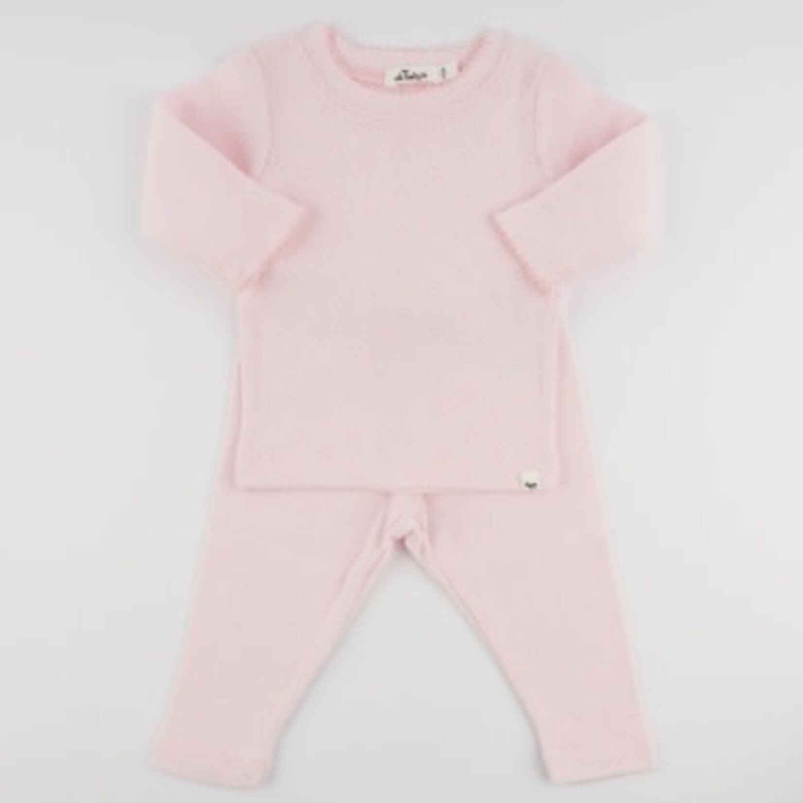 Oh Baby! Oh Baby Pale Pink Hearts Pointelle Pico Edge 2pc Set