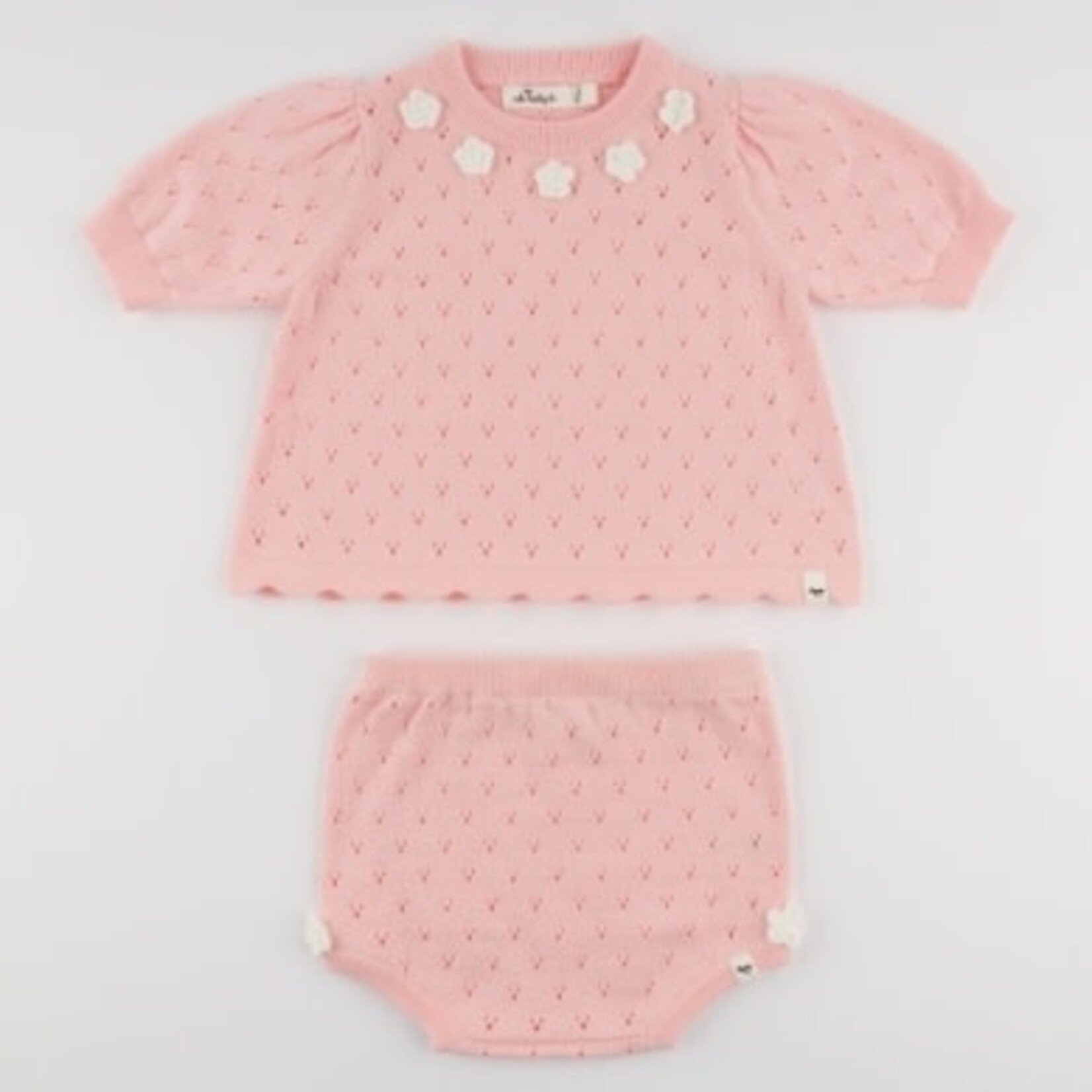 Oh Baby! Oh Baby Pink Bird Stitch Emmie Top & Short Set