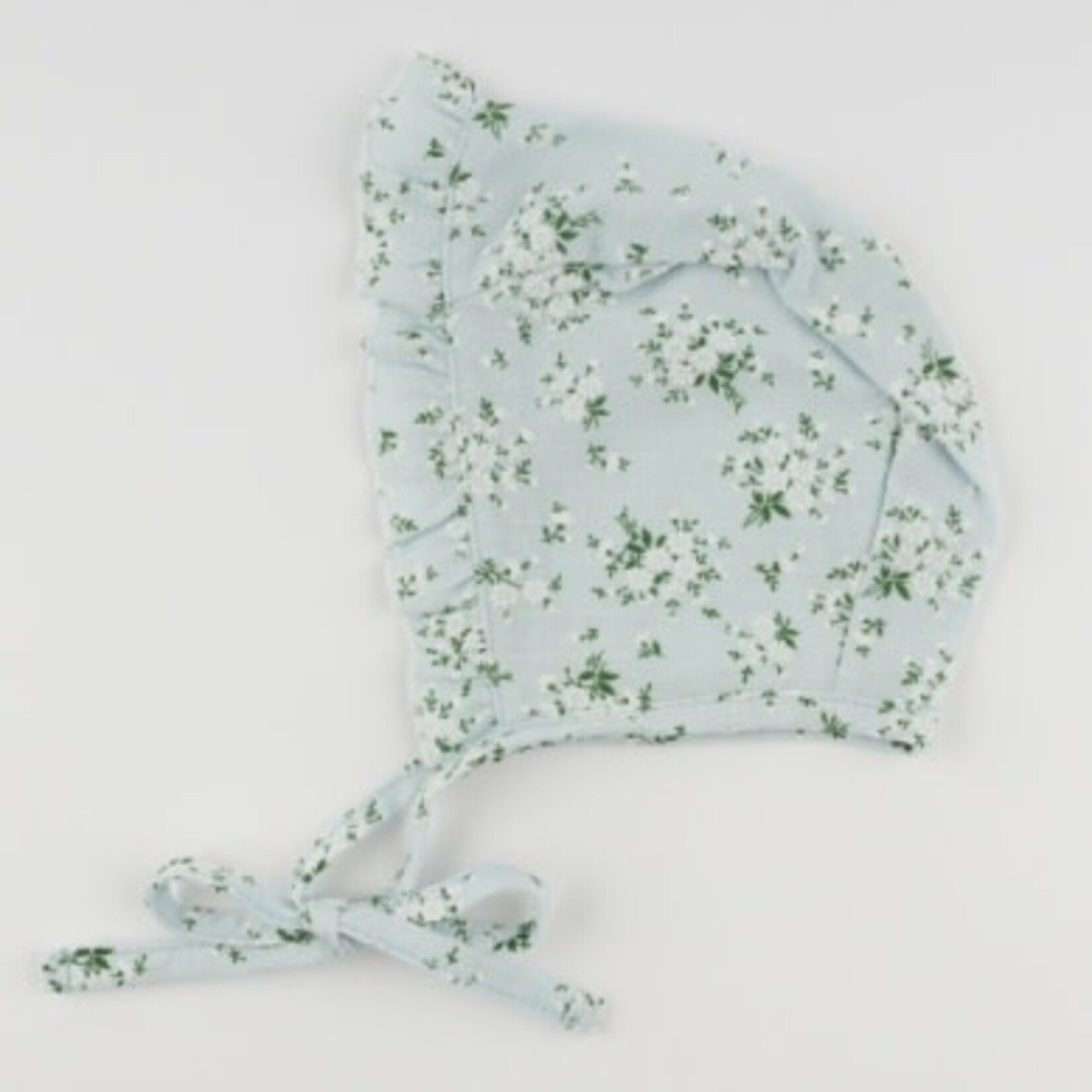 Oh Baby! Oh Baby Sky Blue Apple Blossom Ruffle Bonnet