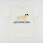 Oh Baby! Oh Baby Oyster Surfing Dog Terry Appl Raw Edge Tee
