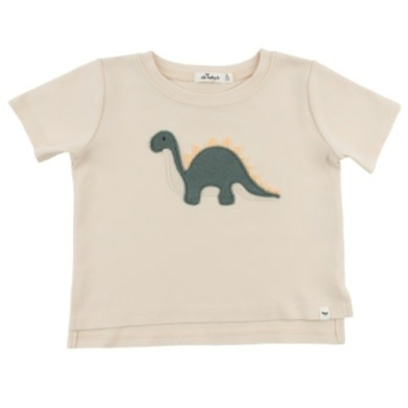 Oh Baby! Oh Baby Natural Dino Forest Green Raw Edge S/S T-Shirt
