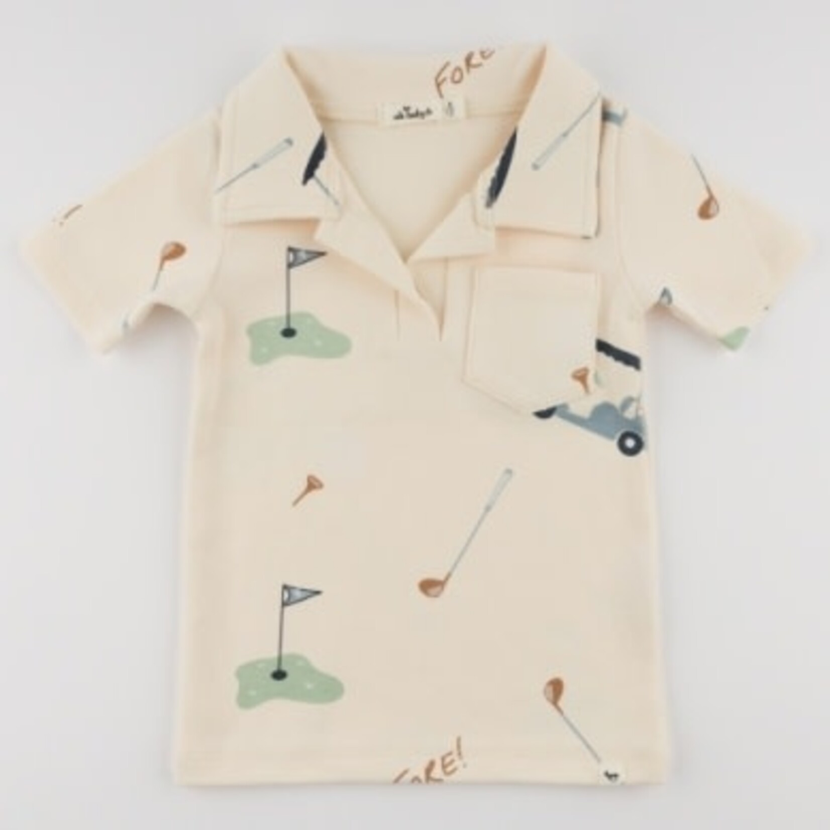 Oh Baby! Oh Baby Natural Golf AOP Spencer Polo