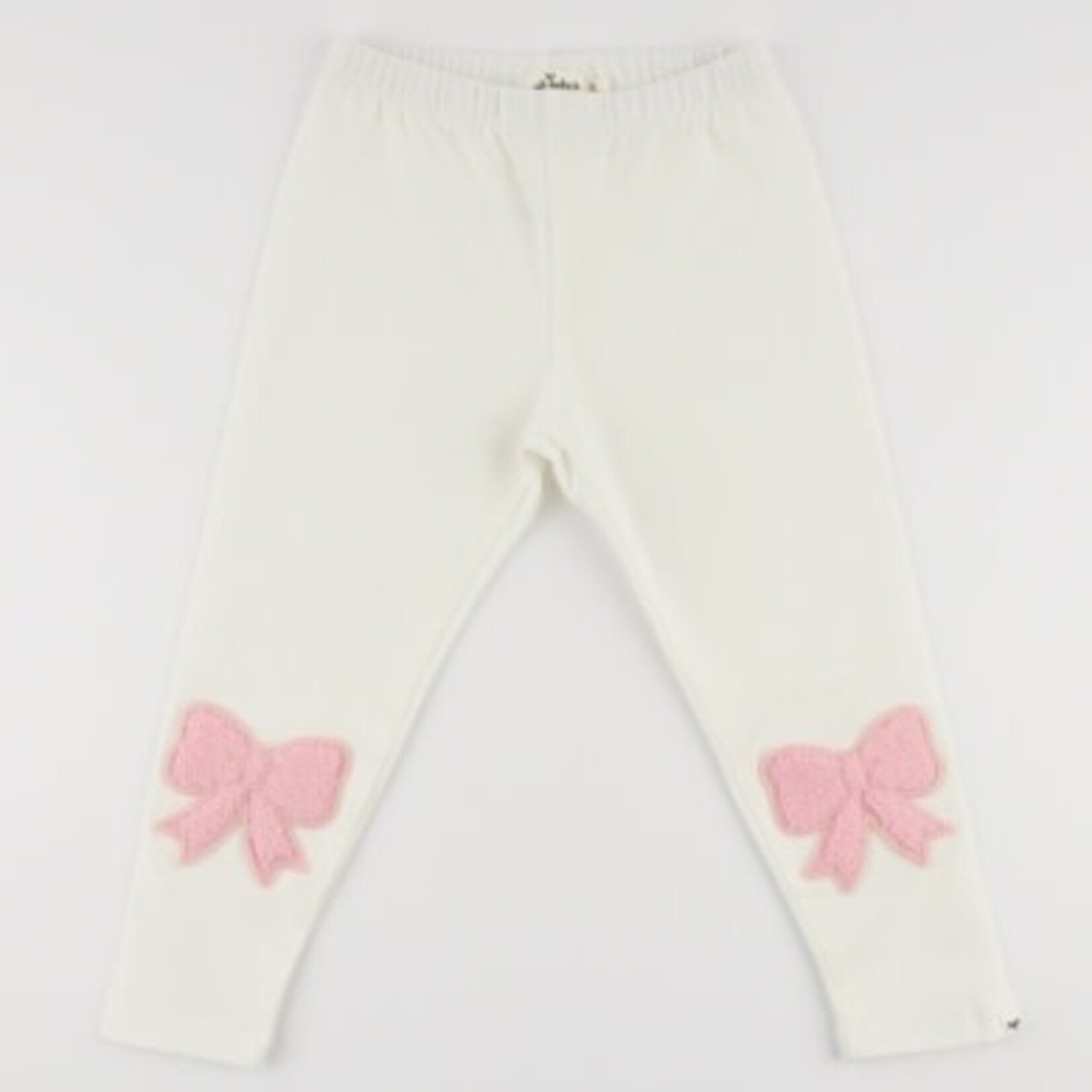 Oh Baby! Oh Baby Cream Leggings With Chenille Bow Patch