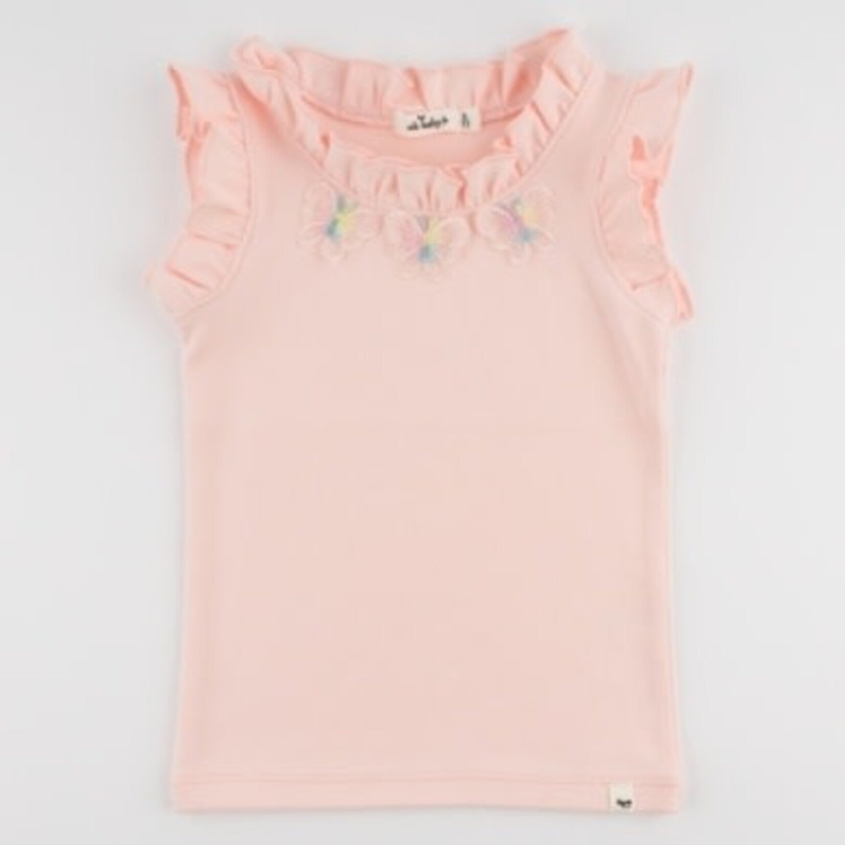 Oh Baby! Oh Baby Pale Pink Butterflies Appliques Rebekah Tank