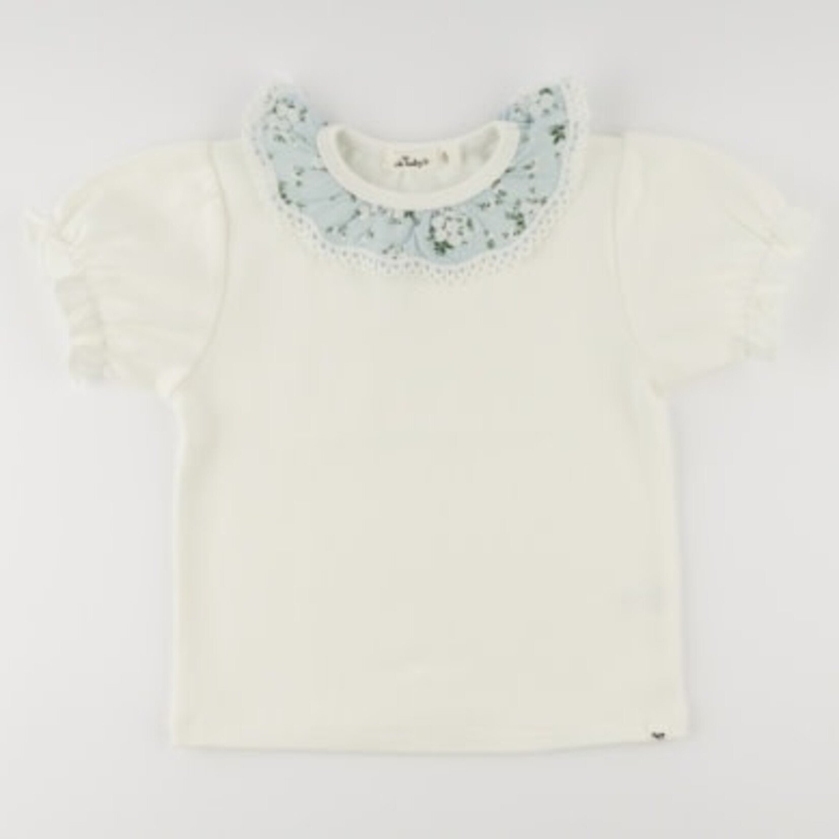 Oh Baby! Oh Baby Oyster Apple Blossom Layla Tee With Sky Bella Collar