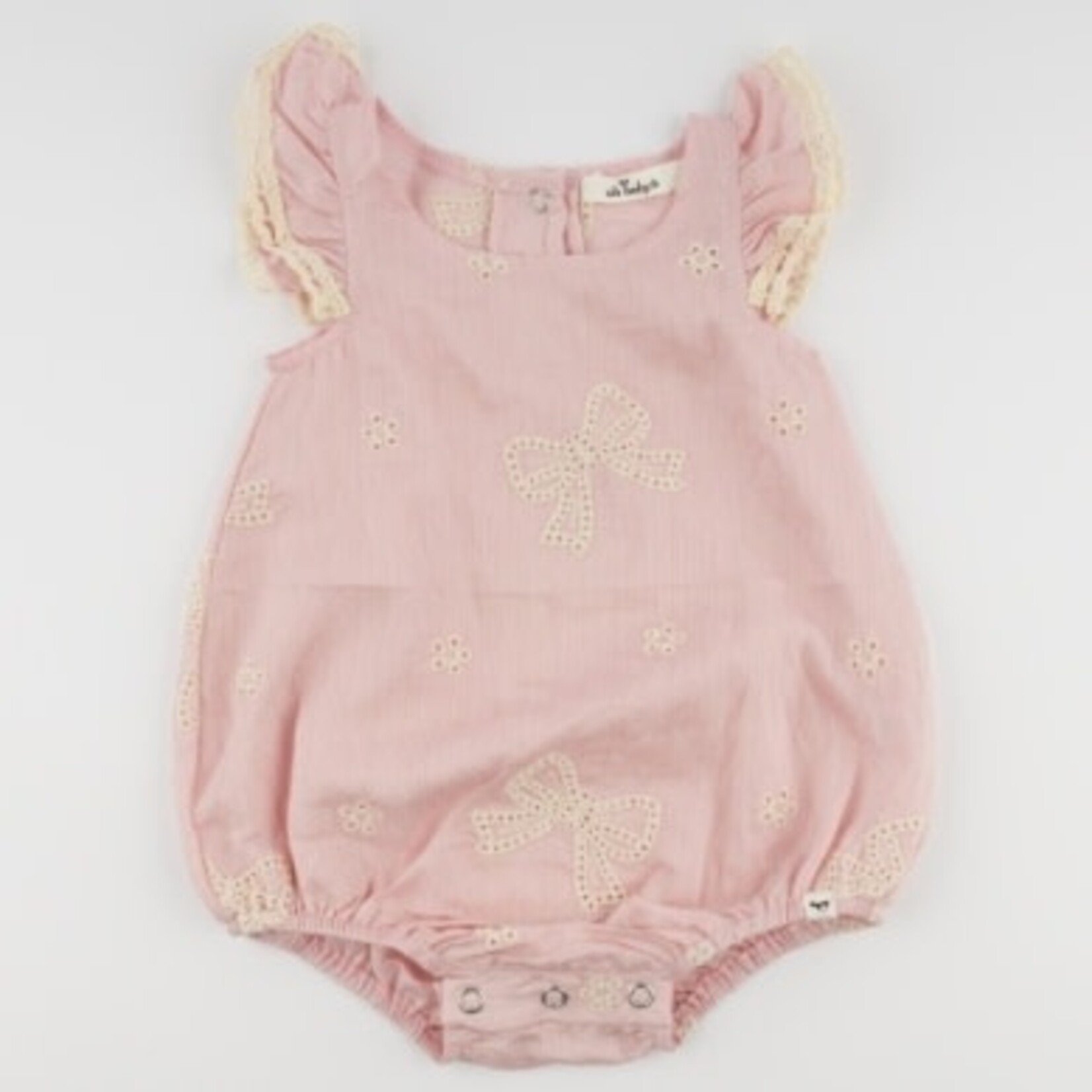 Oh Baby! Oh Baby Dusty Pink Embroidery Bows Flutter Bubble