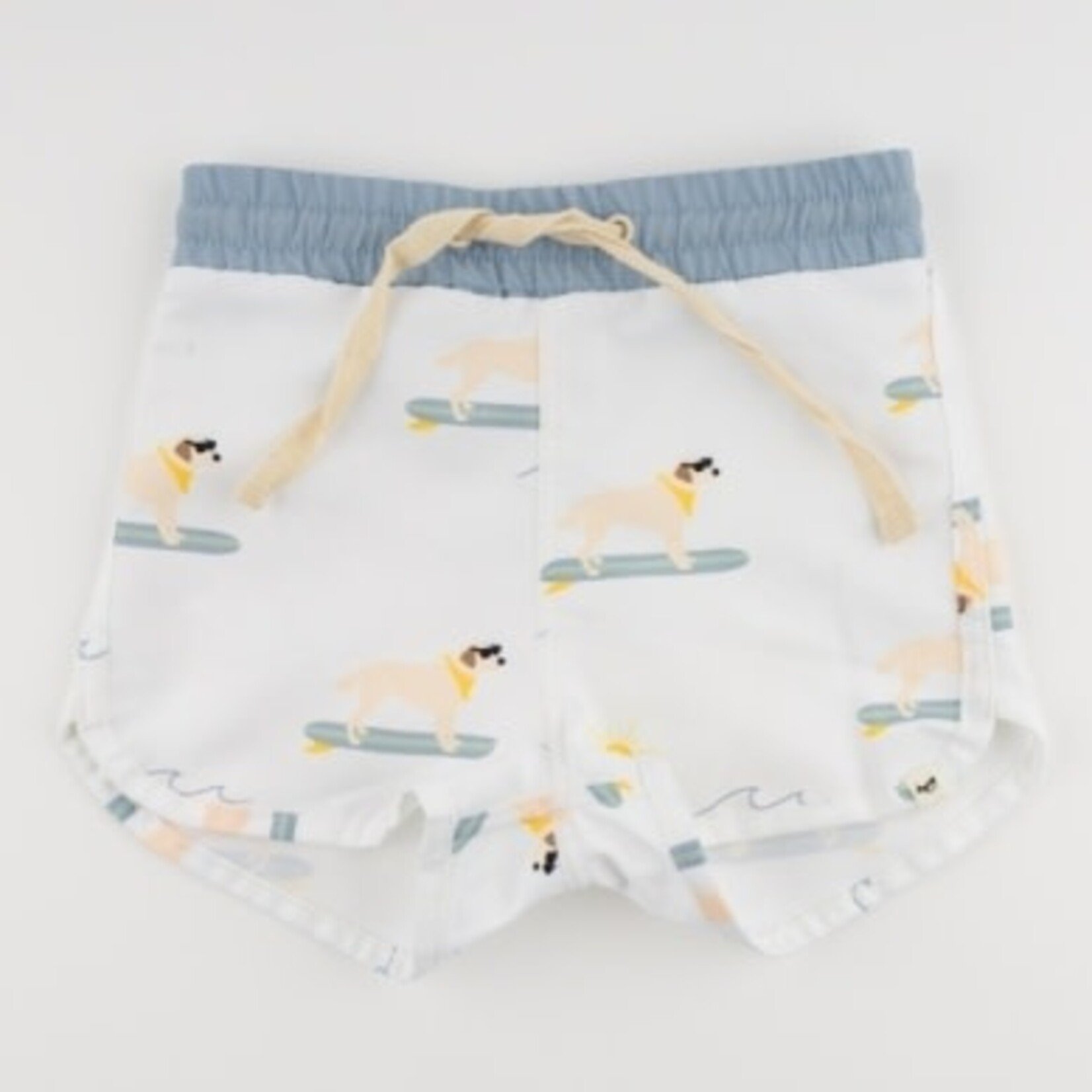 Oh Baby! Oh Baby Oyster Surfing Dog AOP Malibu Board Shorts