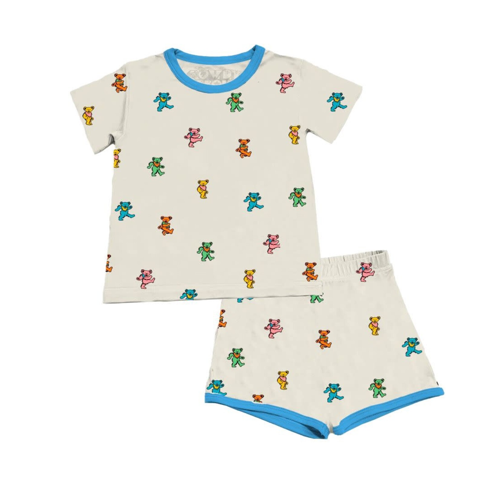 Rowdy Sprout Rowdy Sprout Vintage White Blue Grateful Dead Boys Pookster Short Set