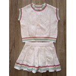 Design History Design History White Cap Knit Top & Skort Set