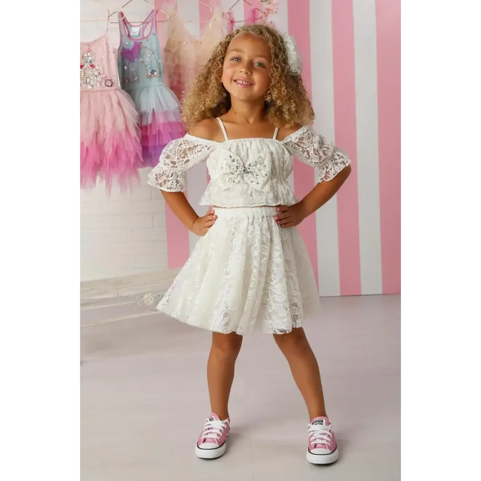 Ooh La La Ooh La La White Lace Brielle Skirt Set