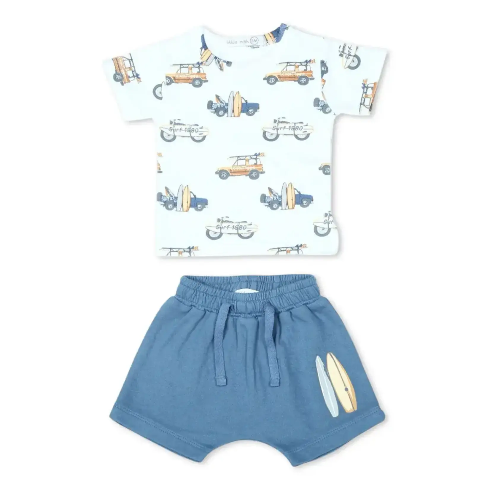Mish Mish Mish Mish White Surf Tee & Shorts Set