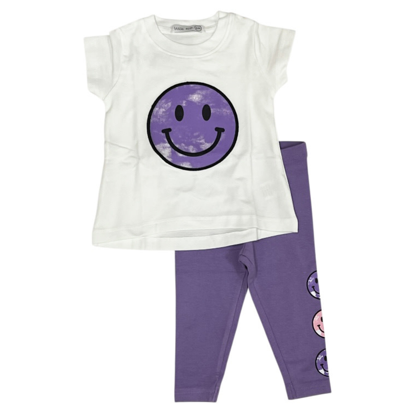 Mish Mish Mish Mish Purple Smiley Tie Dye Tee & Leggings Set