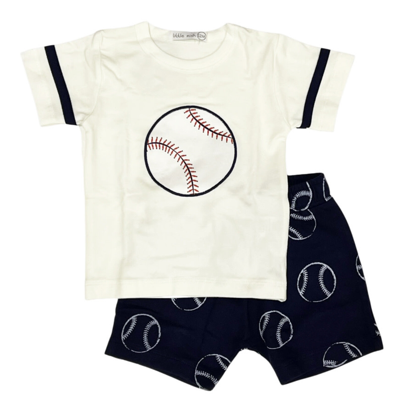 Mish Mish Mish Mish Sand Baseball Number Tee & Shorts Set